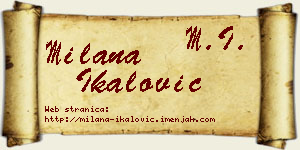 Milana Ikalović vizit kartica